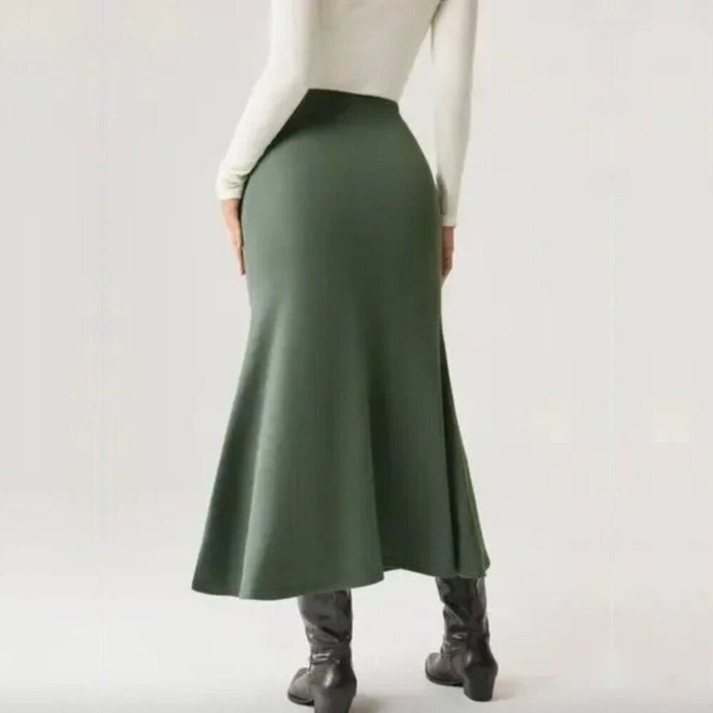 NWT OGL MaxWarm Mermaid Maxi Skirt Moss Green Soft Small #1913 - Picture 6 of 13
